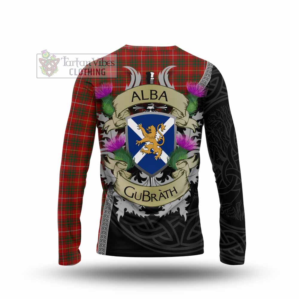 Bruce Tartan Family Crest Long Sleeve T-Shirt Lion Rampant Royal Thistle Shield Celtic Inspired - Tartan Vibes Clothing