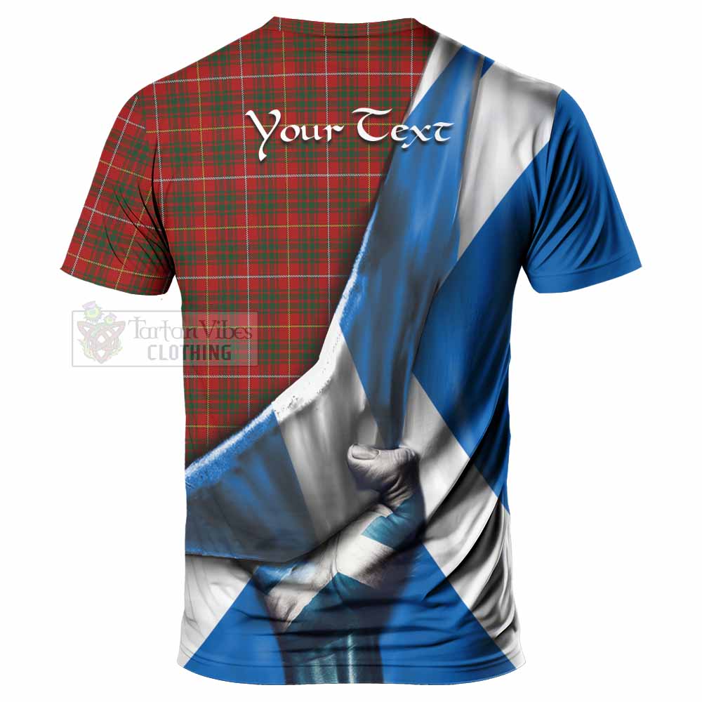 Tartan Vibes Clothing Bruce Tartan T-Shirt with Family Crest Scotland Patriotic Style