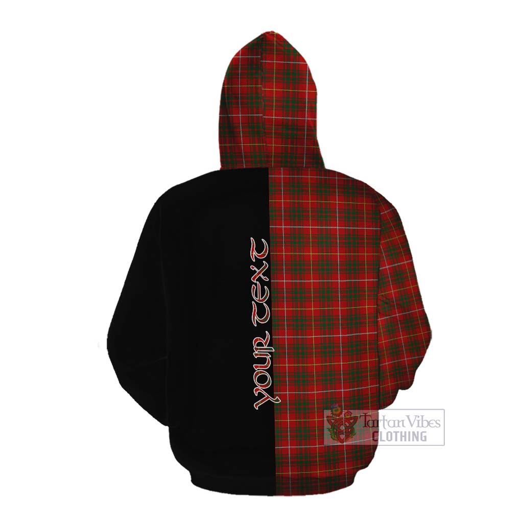 Tartan Vibes Clothing Bruce Tartan Cotton Hoodie with Family Crest and Half Of Me Style