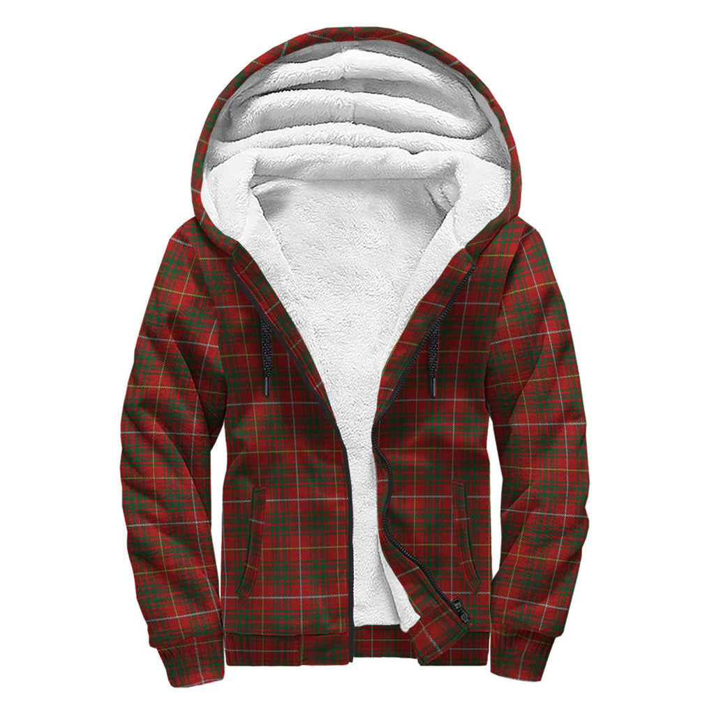 Bruce Tartan Sherpa Hoodie with Family Crest - Tartanvibesclothing