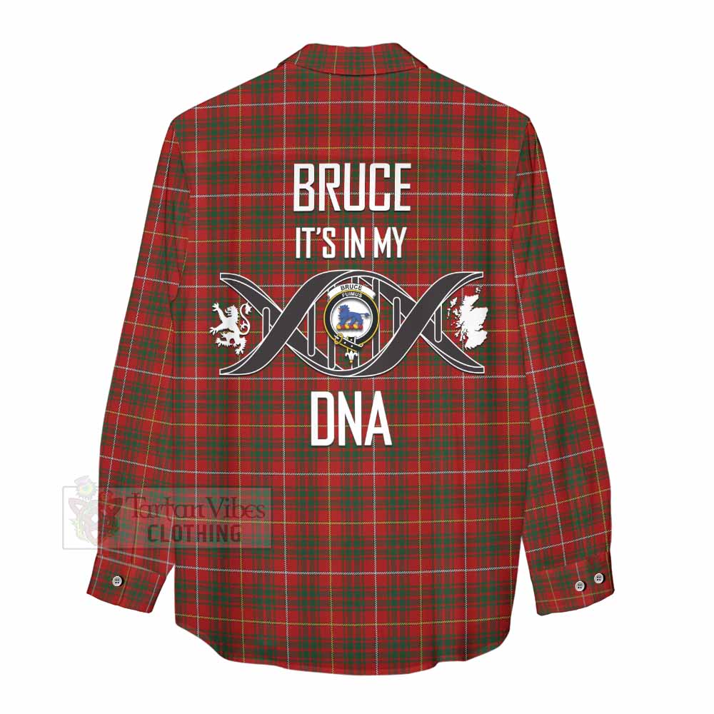 Tartan Vibes Clothing Bruce Tartan Women's Casual Shirt with Family Crest DNA In Me Style