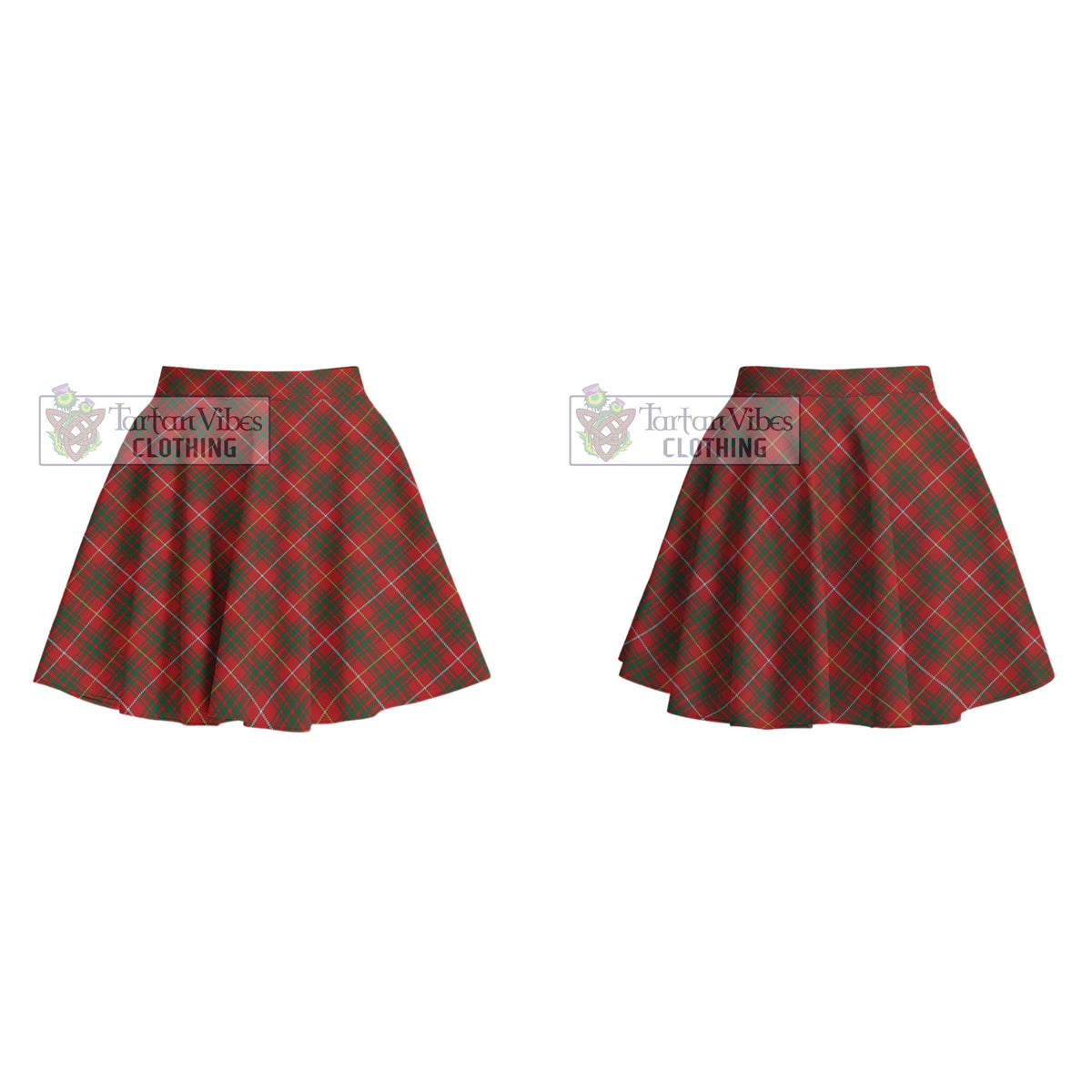 Bruce Tartan Women's Plated Mini Skirt Cross Style - Tartan Vibes Clothing
