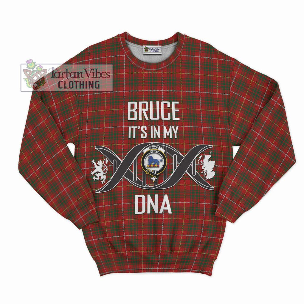 Bruce Tartan Sweatshirt with Family Crest DNA In Me Style - Tartanvibesclothing Shop