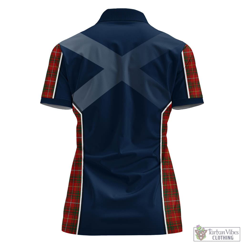 Tartan Vibes Clothing Bruce Tartan Women's Polo Shirt with Family Crest and Lion Rampant Vibes Sport Style