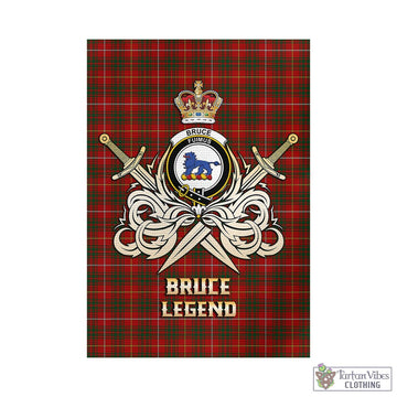 Bruce Tartan Garden Flag with Clan Crest and the Golden Sword of Courageous Legacy - Tartan Vibes Clothing