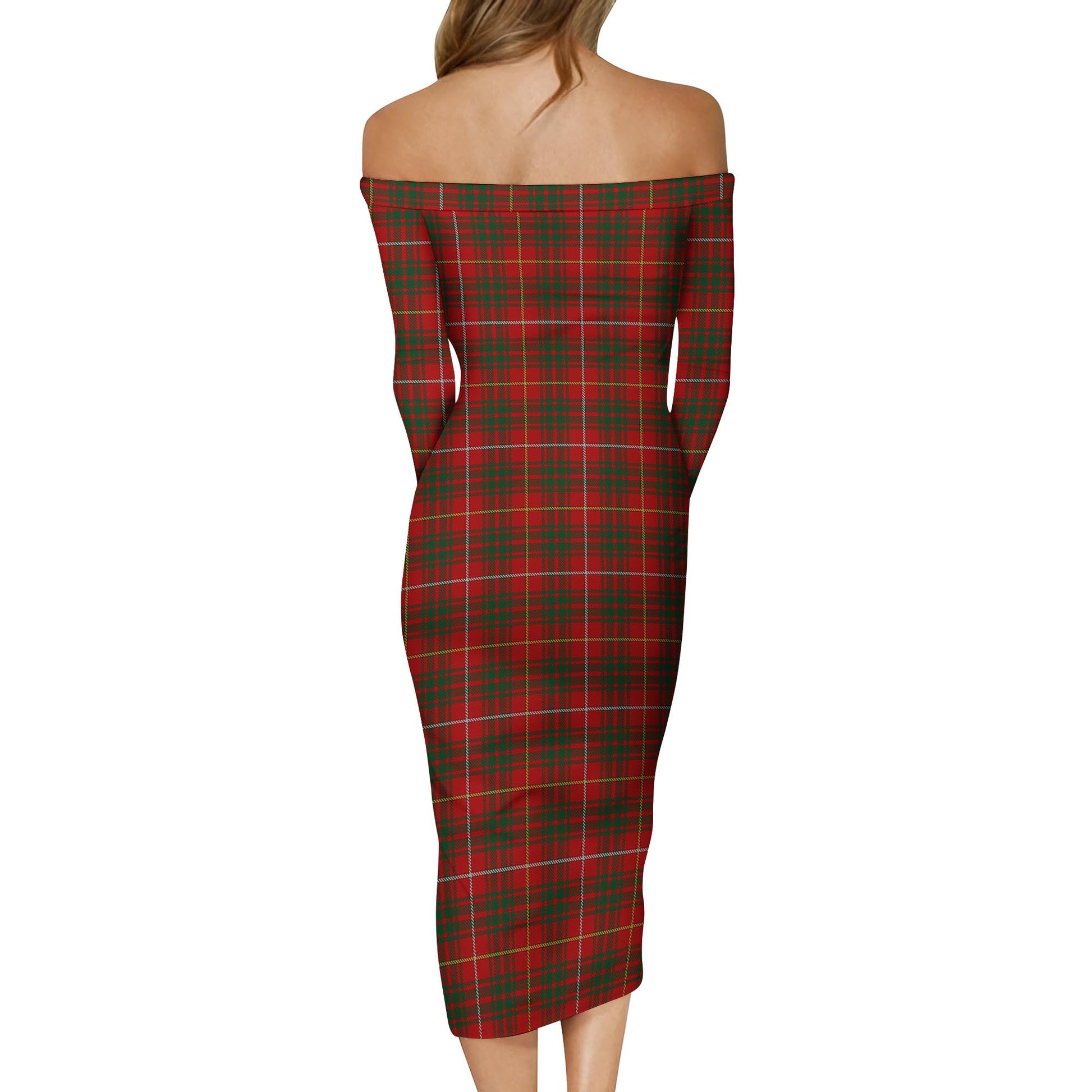 Bruce Tartan Off Shoulder Lady Dress - Tartanvibesclothing