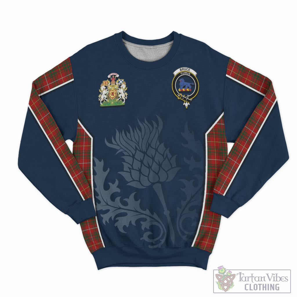 Tartan Vibes Clothing Bruce Tartan Sweatshirt with Family Crest and Scottish Thistle Vibes Sport Style