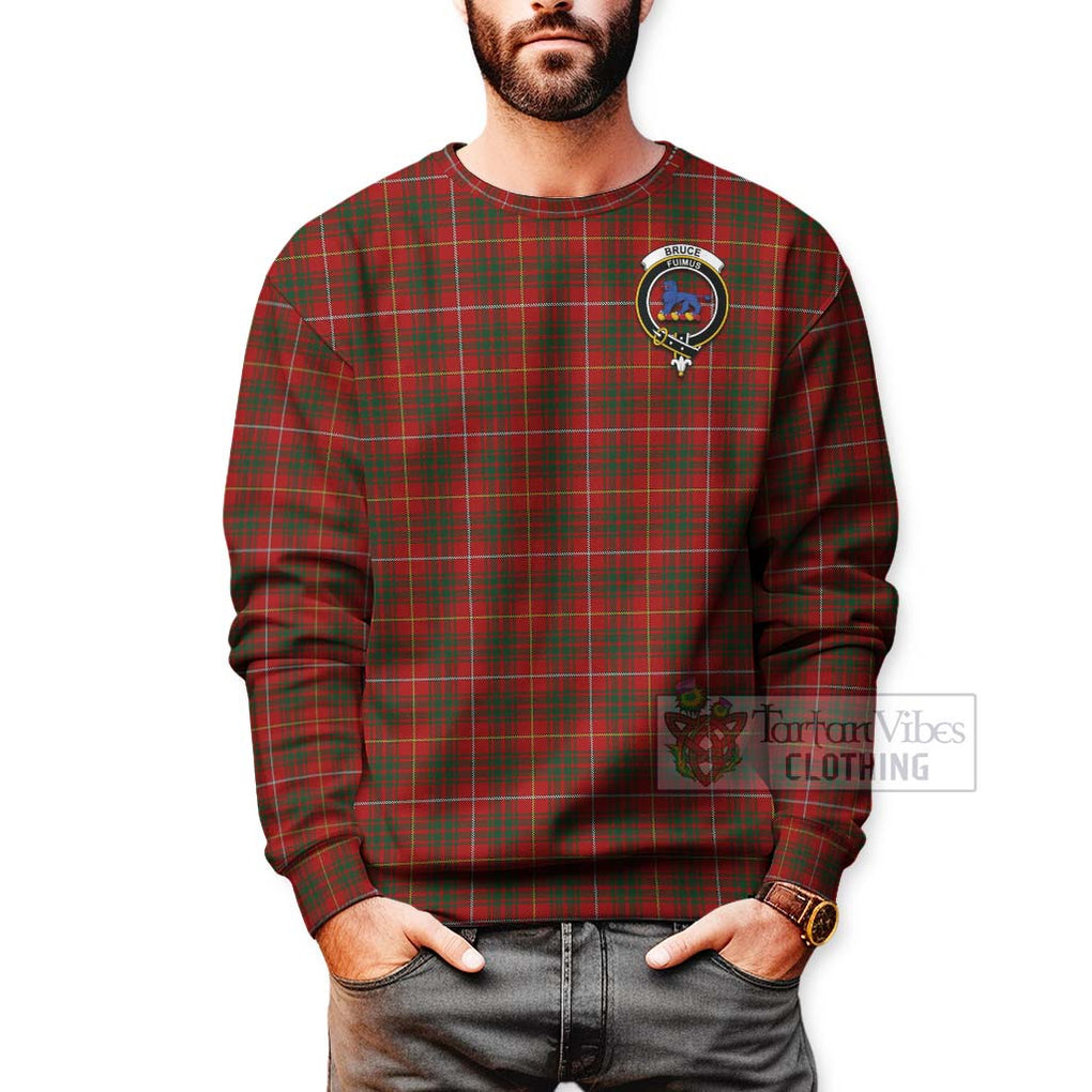 Tartan Vibes Clothing Bruce Tartan Sweatshirt with Family Crest and Bearded Skull Holding Bottles of Whiskey