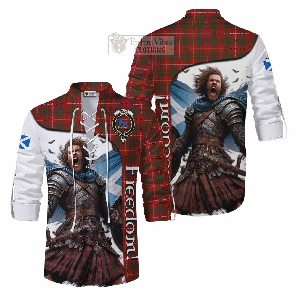 Tartan Vibes Clothing Bruce Crest Tartan Ghillie Kilt Shirt Inspired by the Freedom of Scottish Warrior