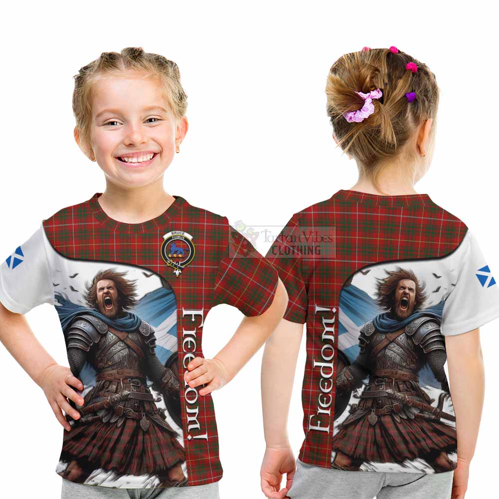 Tartan Vibes Clothing Bruce Crest Tartan Kid T-Shirt Inspired by the Freedom of Scottish Warrior