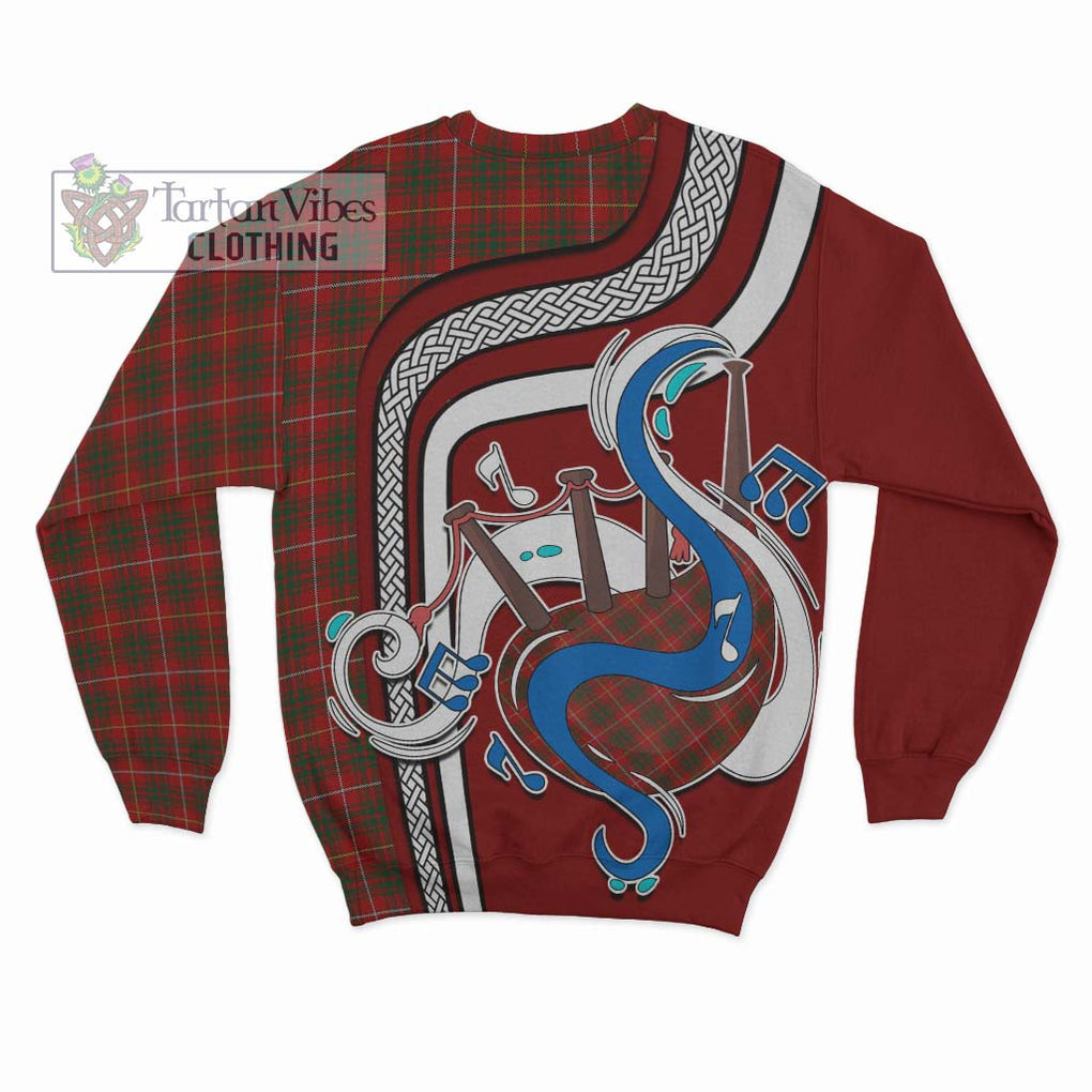 Bruce Tartan Sweatshirt with Epic Bagpipe Style - Tartanvibesclothing Shop