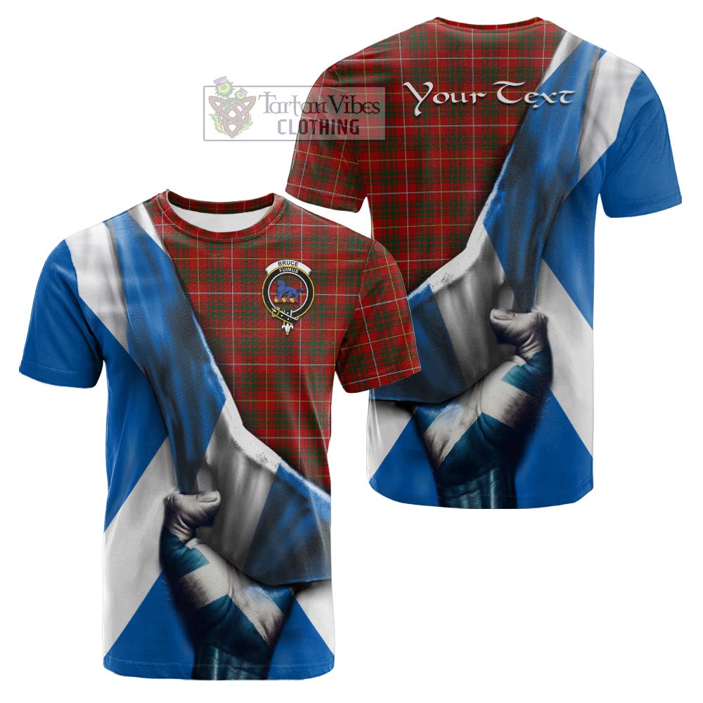 Tartan Vibes Clothing Bruce Tartan Cotton T-shirt with Family Crest Scotland Patriotic Style