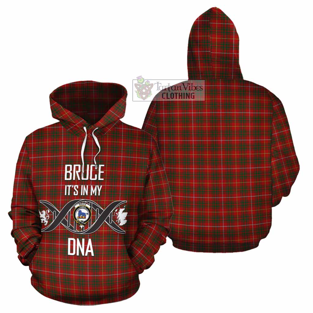 Tartan Vibes Clothing Bruce Tartan Cotton Hoodie with Family Crest DNA In Me Style