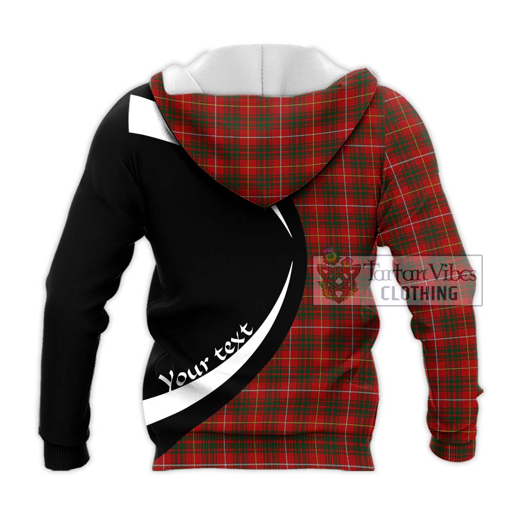 Bruce Tartan Knitted Hoodie with Family Crest Circle Style - Tartan Vibes Clothing