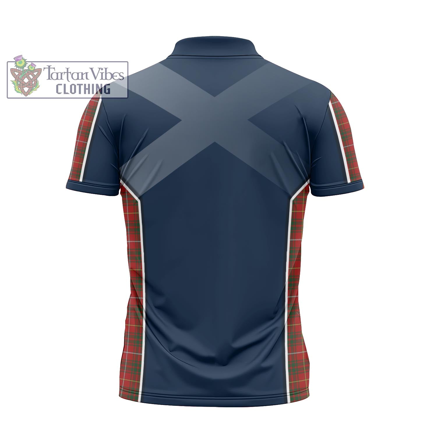 Tartan Vibes Clothing Bruce Tartan Zipper Polo Shirt with Family Crest and Scottish Thistle Vibes Sport Style