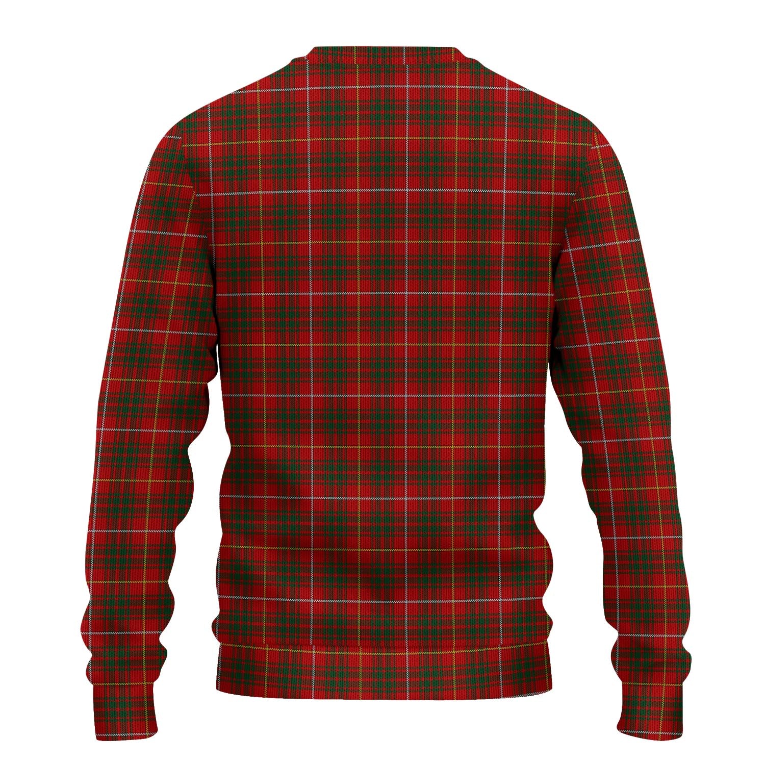 Bruce Tartan Knitted Sweater with Family Crest - Tartanvibesclothing