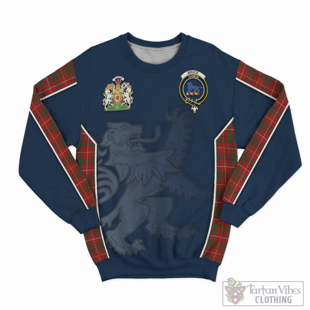 Tartan Vibes Clothing Bruce Tartan Sweater with Family Crest and Lion Rampant Vibes Sport Style