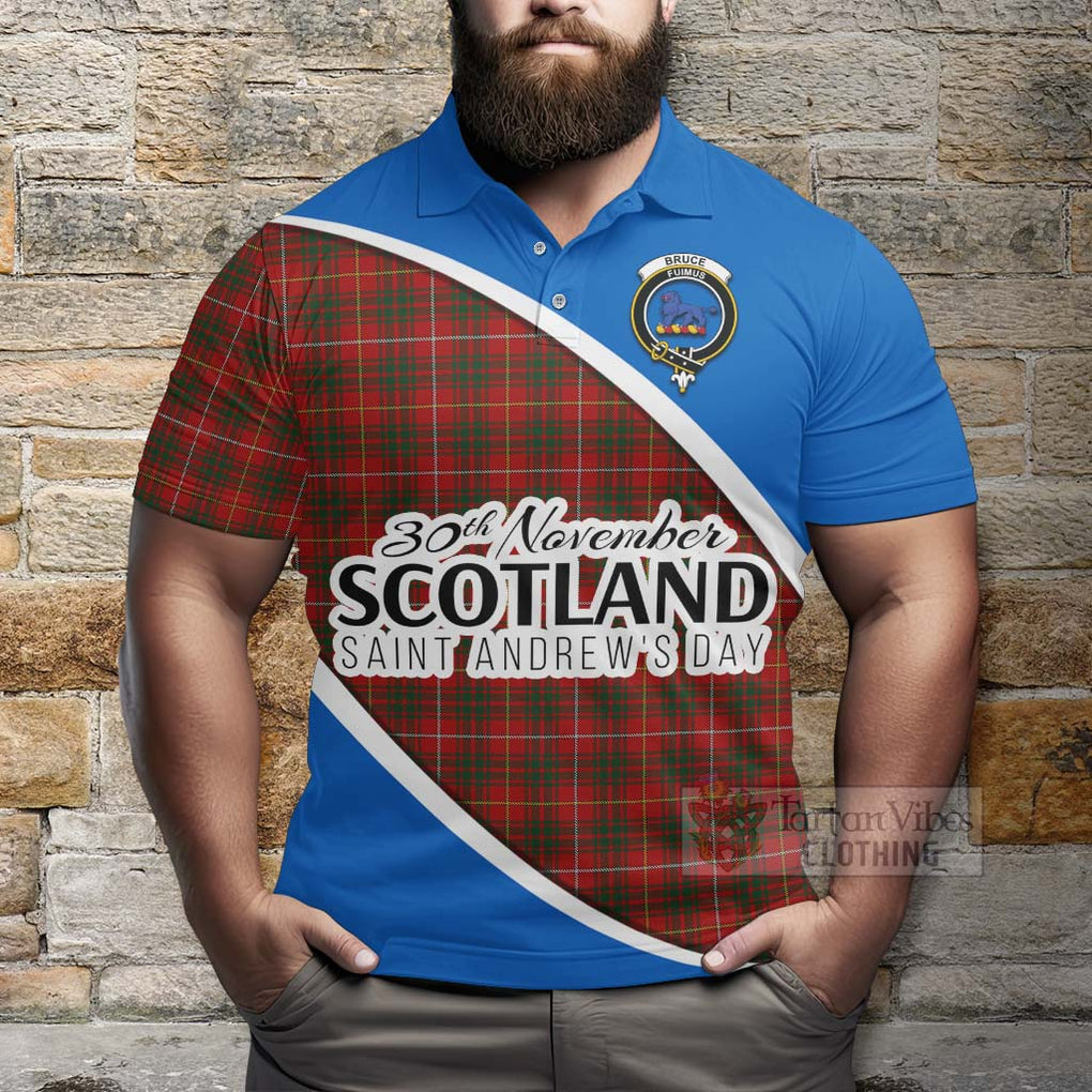 Tartan Vibes Clothing Bruce Family Crest Tartan Polo Shirt Celebrate Saint Andrew's Day in Style