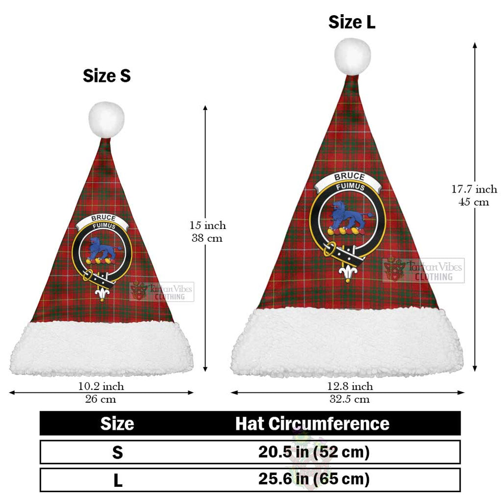 Bruce Tartan Christmas Santa Hats with Family Crest Christmas Hat L 25.6in (65cm) - Tartan Vibes Clothing