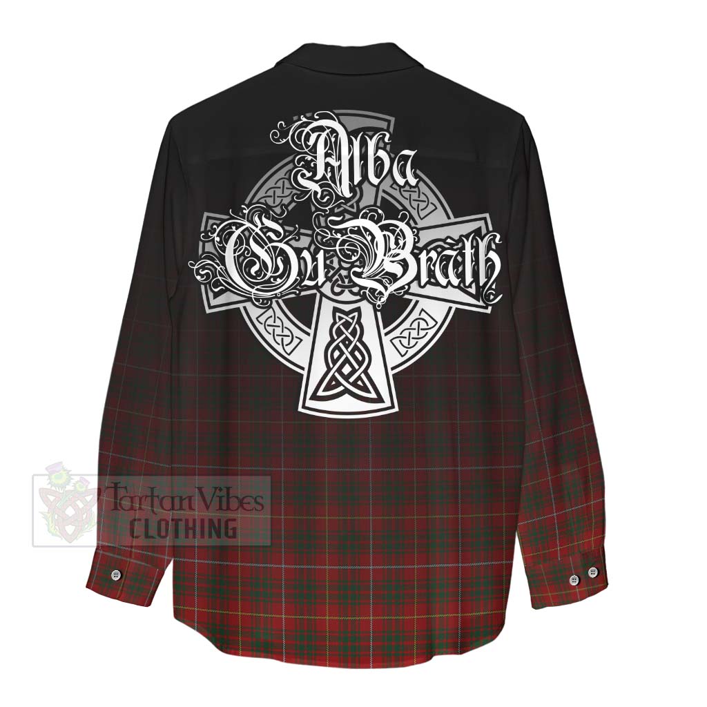 Tartan Vibes Clothing Bruce Tartan Women's Casual Shirt Featuring Alba Gu Brath Family Crest Celtic Inspired