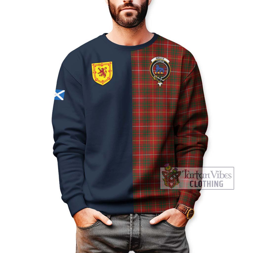 Tartan Vibes Clothing Bruce Tartan Sweatshirt with Scottish Lion Royal Arm Half Style