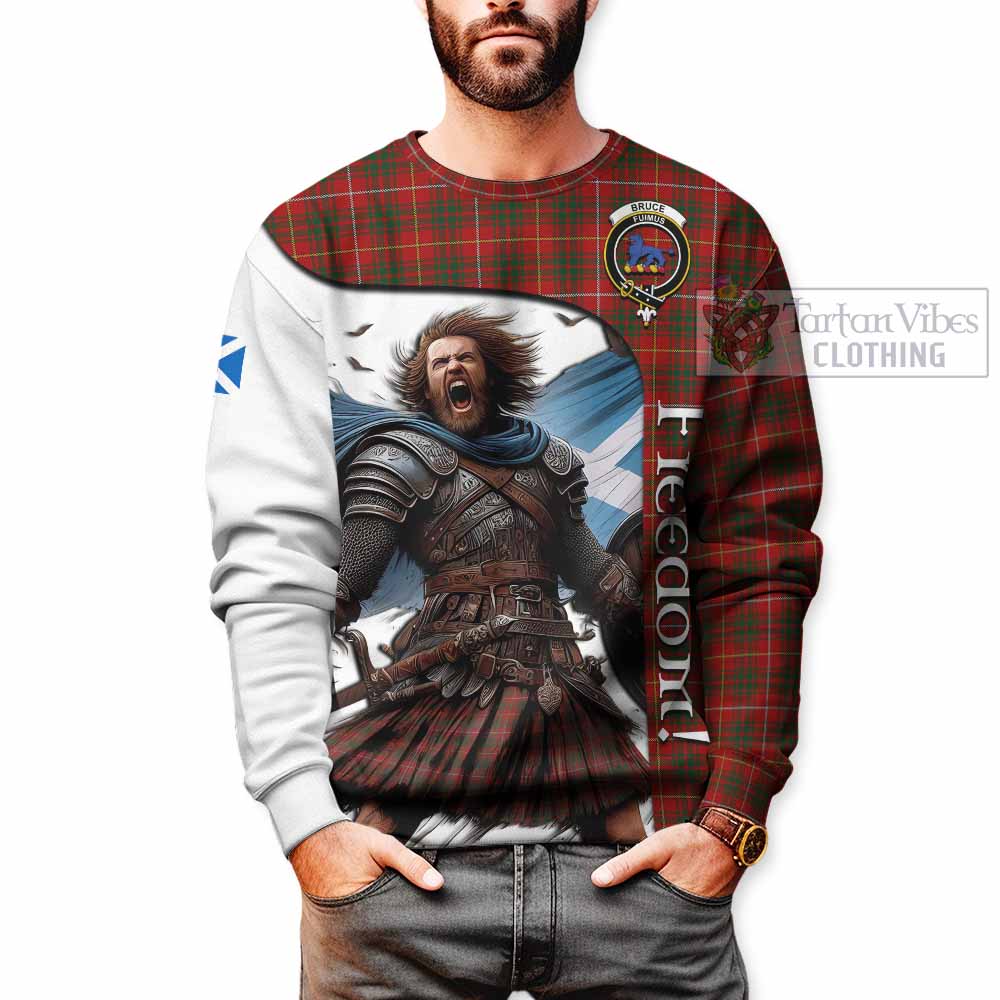 Tartan Vibes Clothing Bruce Crest Tartan Sweatshirt Inspired by the Freedom of Scottish Warrior