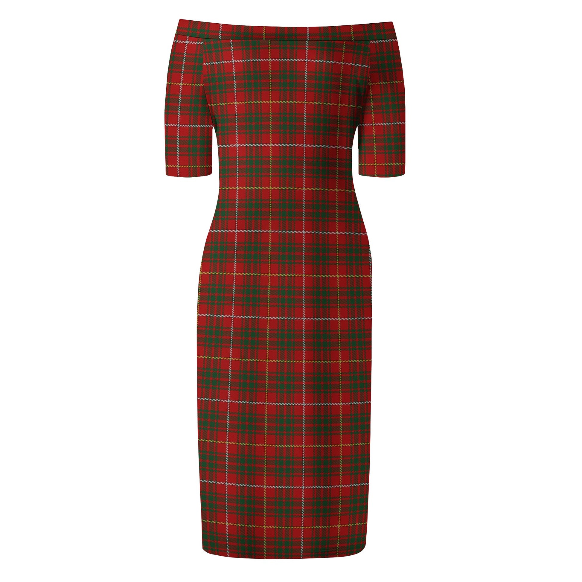 Bruce Tartan Off Shoulder Lady Dress - Tartanvibesclothing