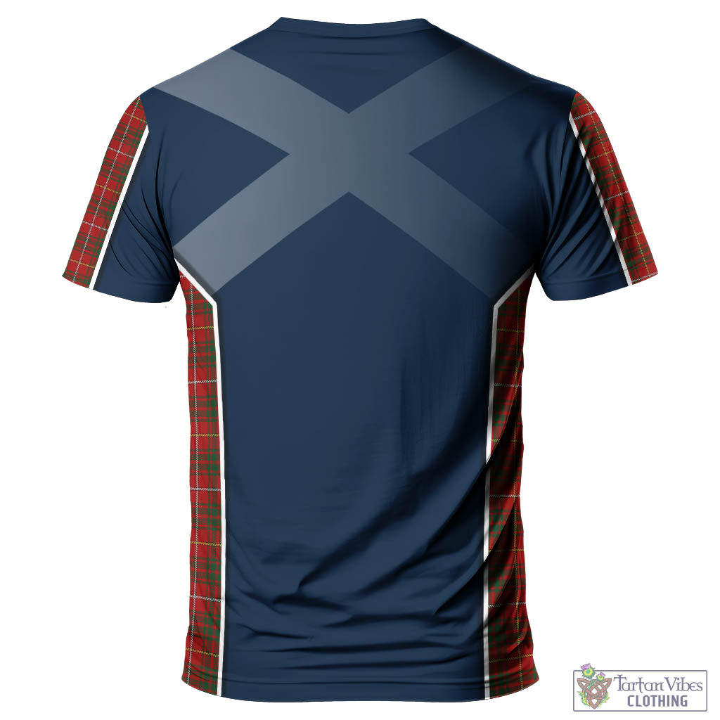 Tartan Vibes Clothing Bruce Tartan T-Shirt with Family Crest and Scottish Thistle Vibes Sport Style