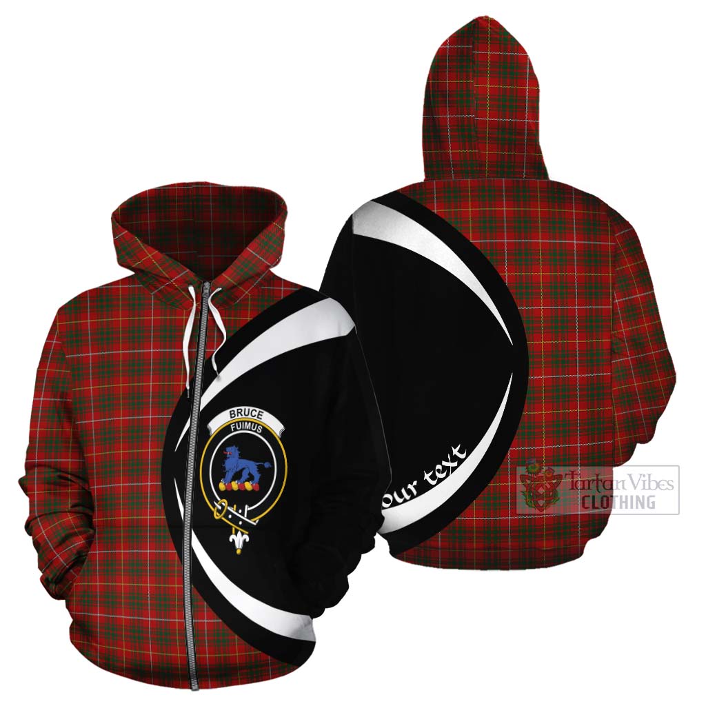 Tartan Vibes Clothing Bruce Tartan Cotton Hoodie with Family Crest Circle Style