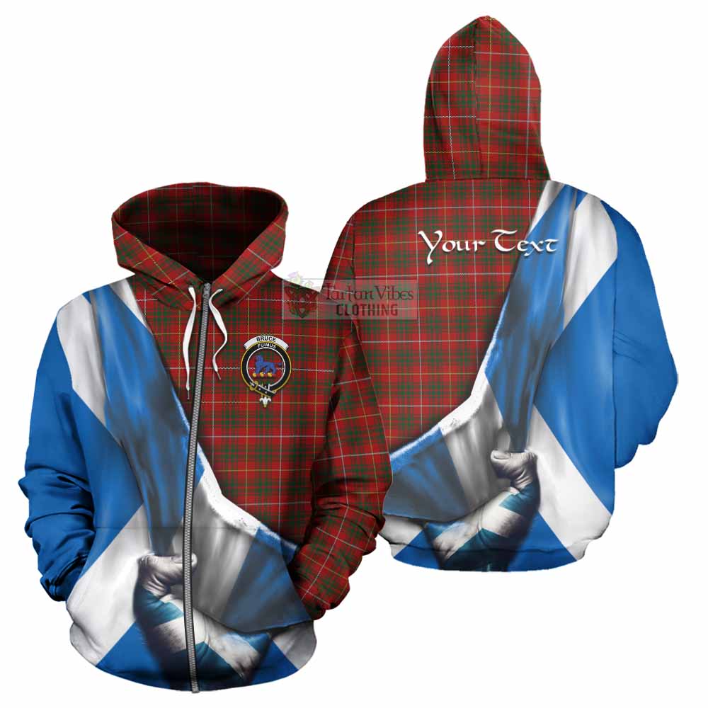 Tartan Vibes Clothing Bruce Tartan Hoodie with Family Crest Scotland Patriotic Style