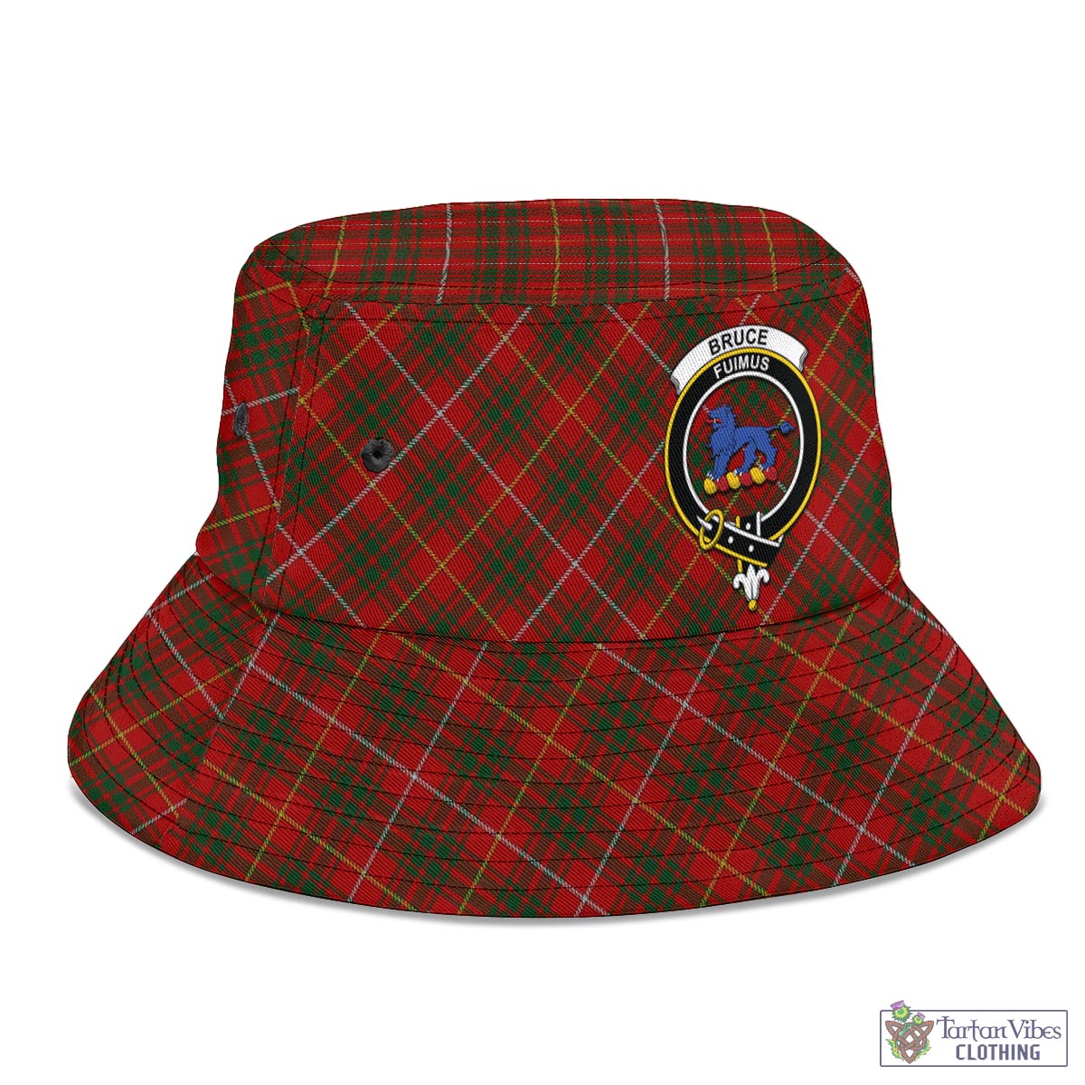 Tartan Vibes Clothing Bruce Tartan Bucket Hat with Family Crest