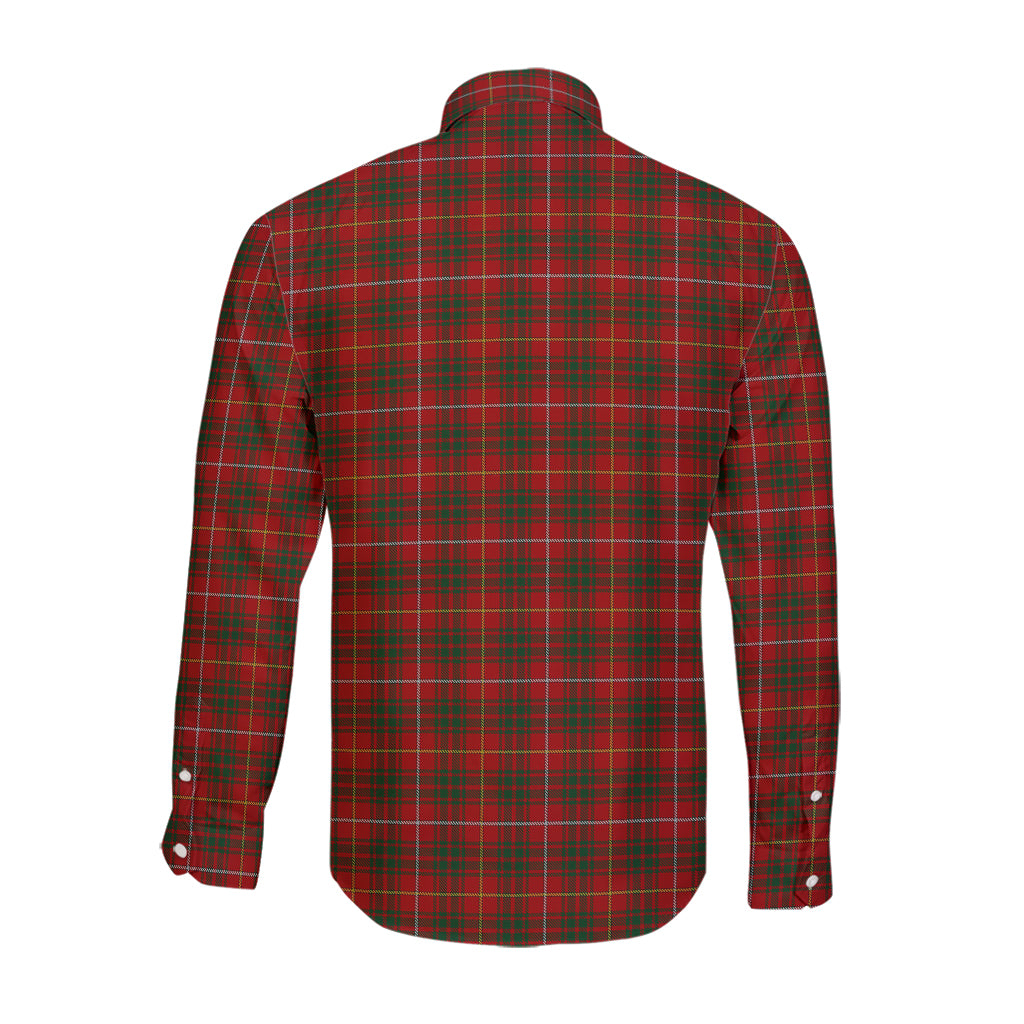 Bruce Tartan Long Sleeve Button Up Shirt with Family Crest - Tartanvibesclothing