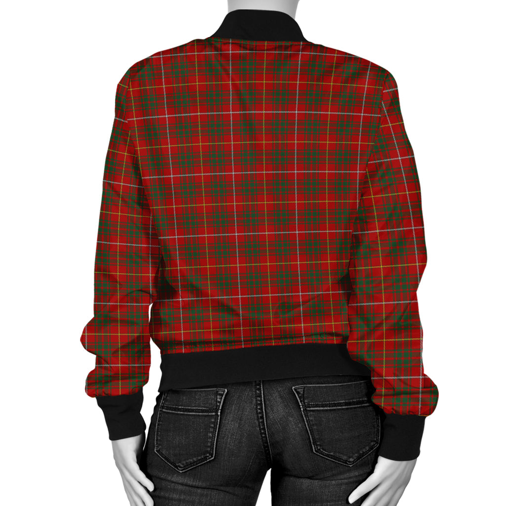 Bruce Tartan Bomber Jacket with Family Crest - Tartanvibesclothing