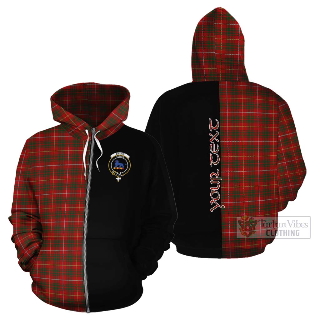 Tartan Vibes Clothing Bruce Tartan Cotton Hoodie with Family Crest and Half Of Me Style