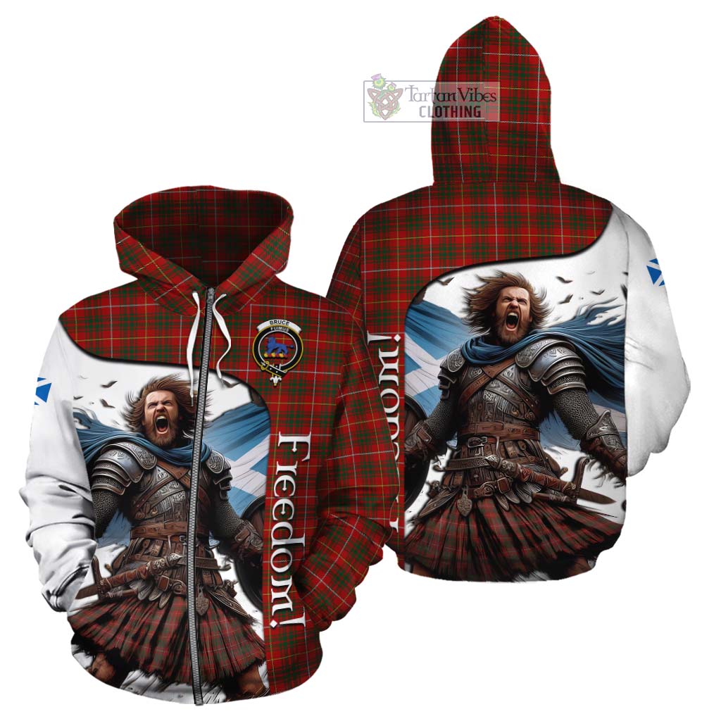 Tartan Vibes Clothing Bruce Crest Tartan Cotton Hoodie Inspired by the Freedom of Scottish Warrior