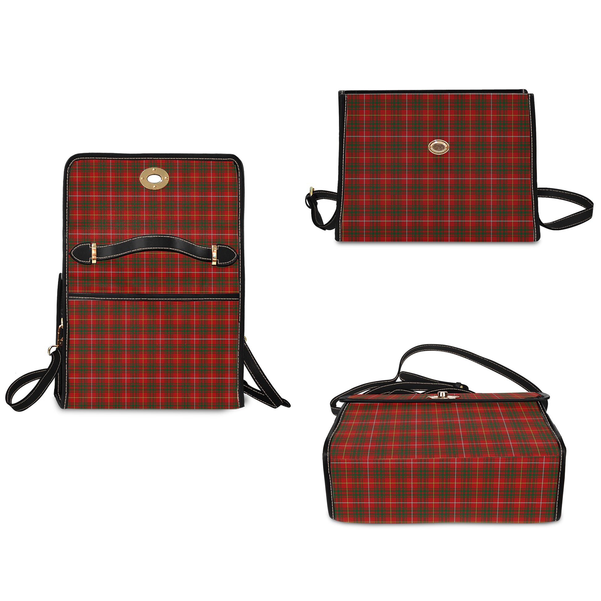 Bruce Tartan Leather Strap Waterproof Canvas Bag - Tartanvibesclothing