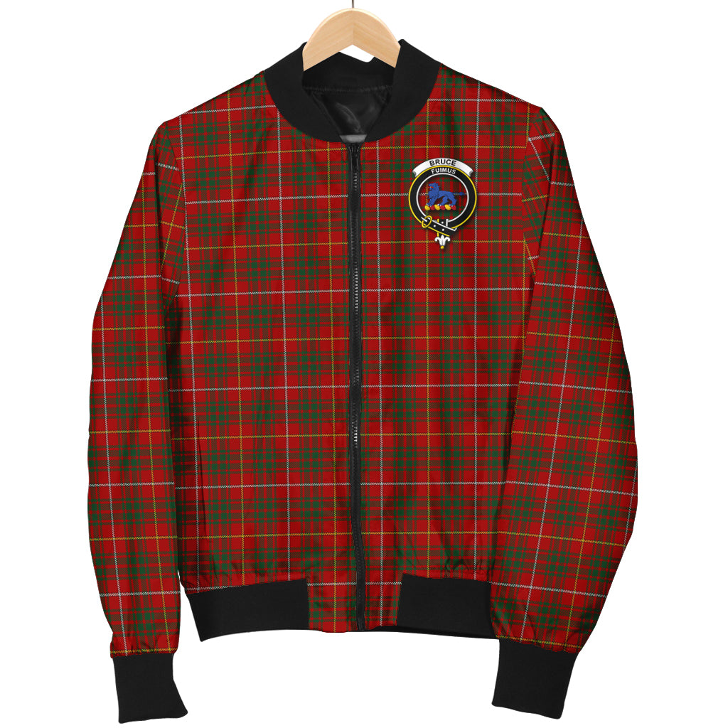 Bruce Tartan Bomber Jacket with Family Crest - Tartanvibesclothing