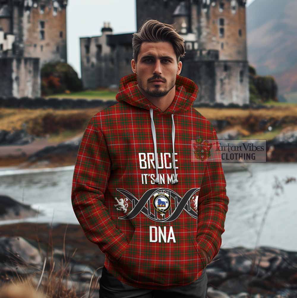 Tartan Vibes Clothing Bruce Tartan Cotton Hoodie with Family Crest DNA In Me Style