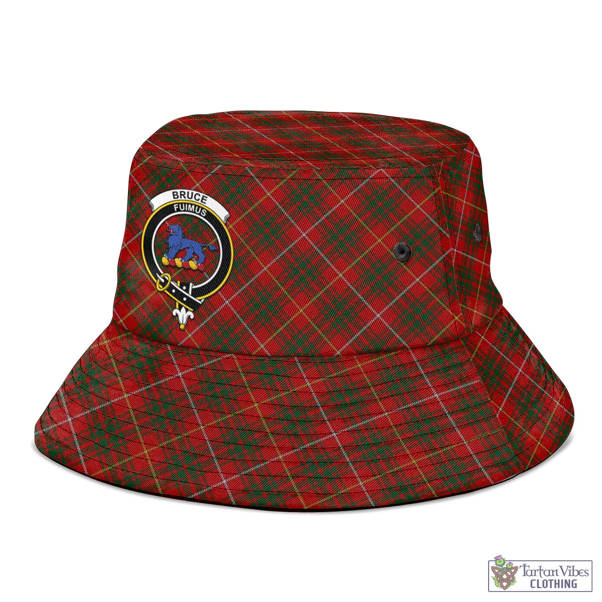 Tartan Vibes Clothing Bruce Tartan Bucket Hat with Family Crest