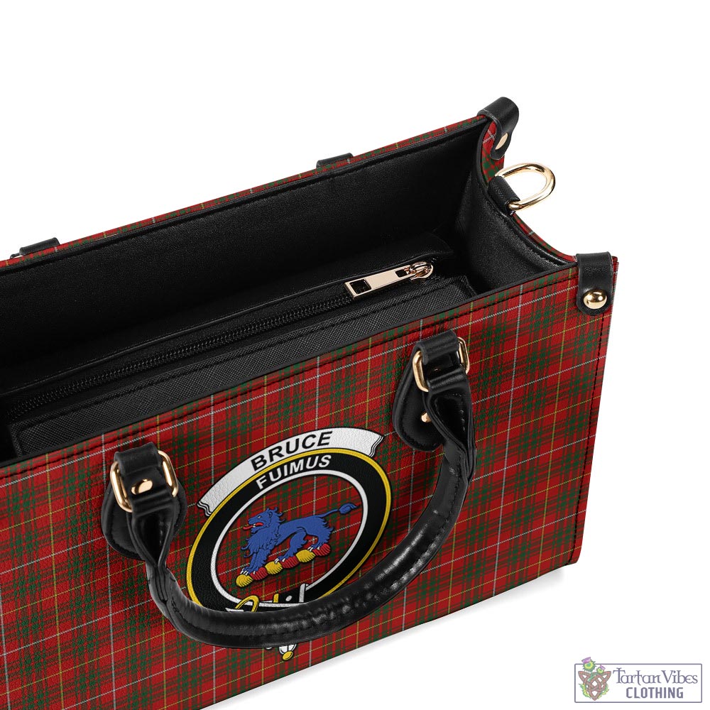 Bruce Tartan Luxury Leather Handbags with Family Crest - Tartan Vibes Clothing