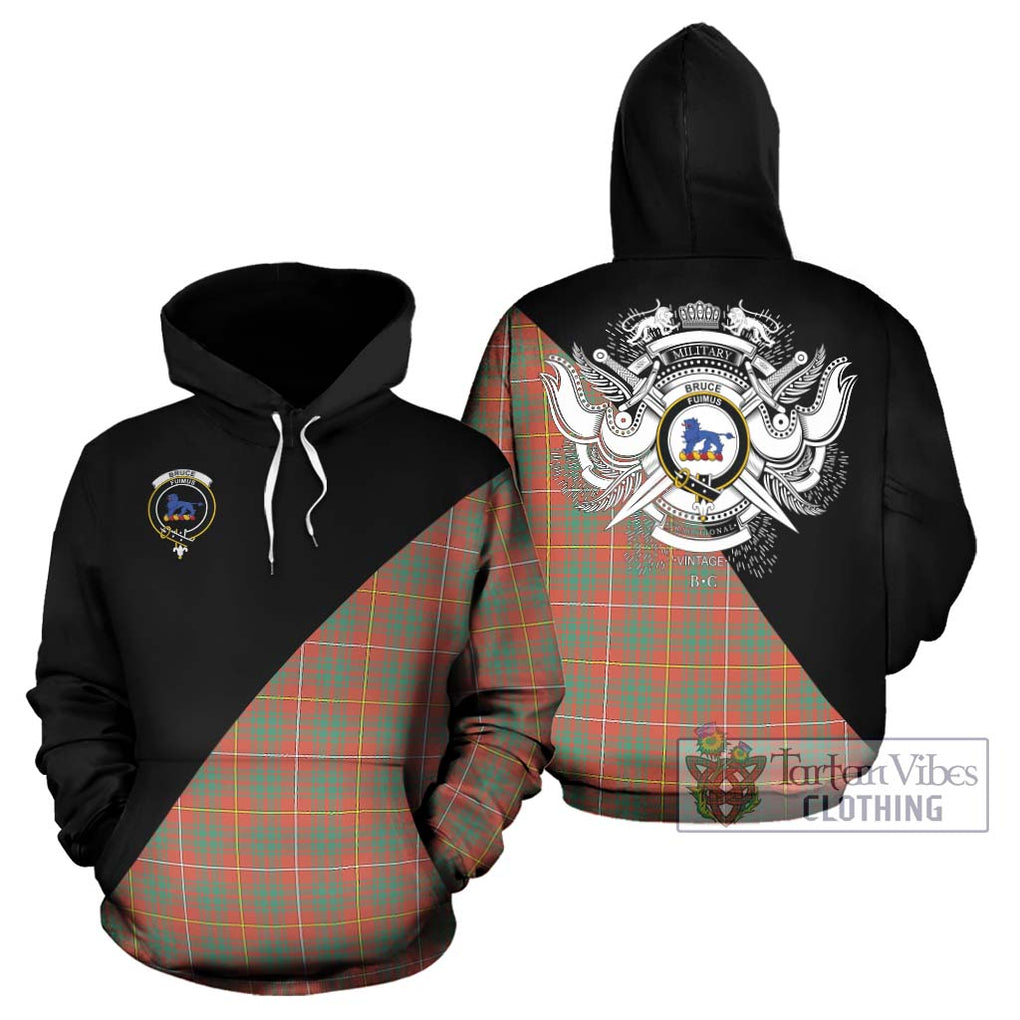 Bruce Ancient Tartan Hoodie with Family Crest and Military Logo Style Zip Hoodie - Tartanvibesclothing Shop