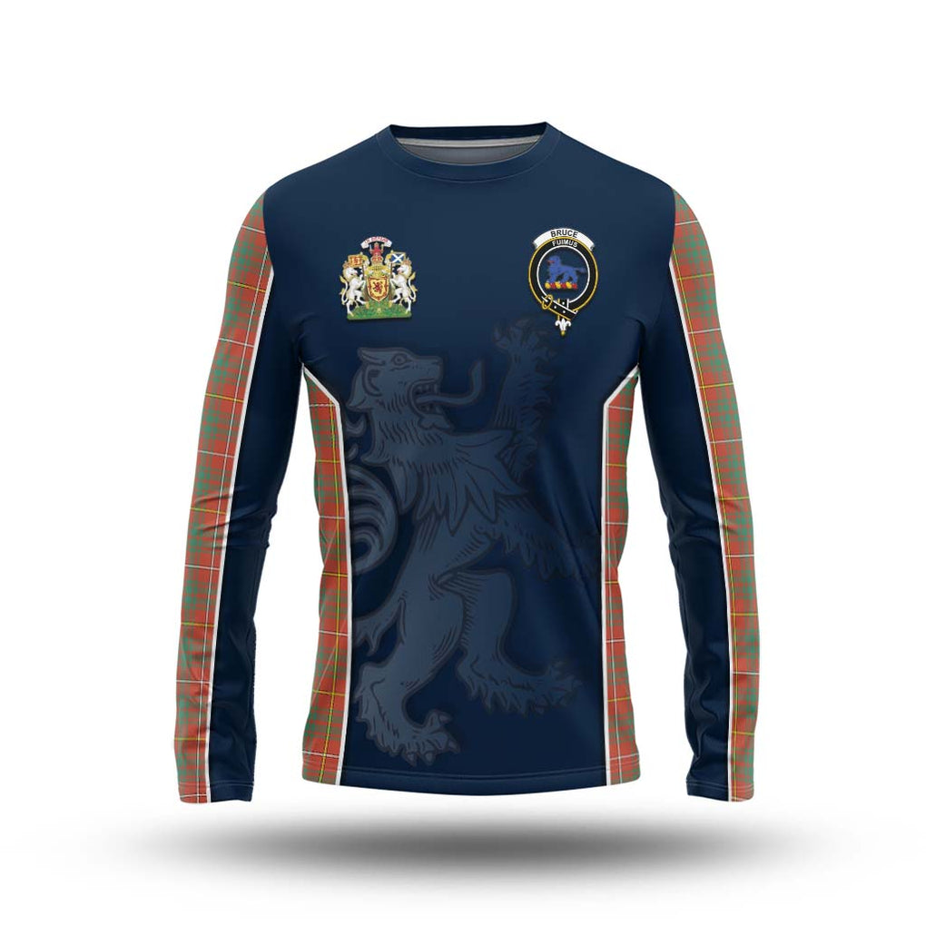 Bruce Ancient Tartan Long Sleeve T-Shirt with Family Crest and Lion Rampant Vibes Sport Style Unisex - Tartan Vibes Clothing