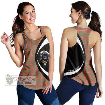 Bruce Ancient Tartan Women's Racerback Tanks with Family Crest Circle Style