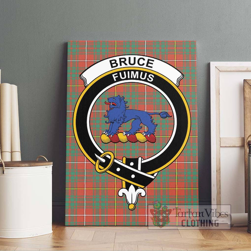 Bruce Ancient Tartan Canvas Print Wall Art with Family Crest Without Frame - Tartan Vibes Clothing