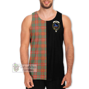 Bruce Ancient Tartan Men's Tank Top with Family Crest and Half Of Me Style