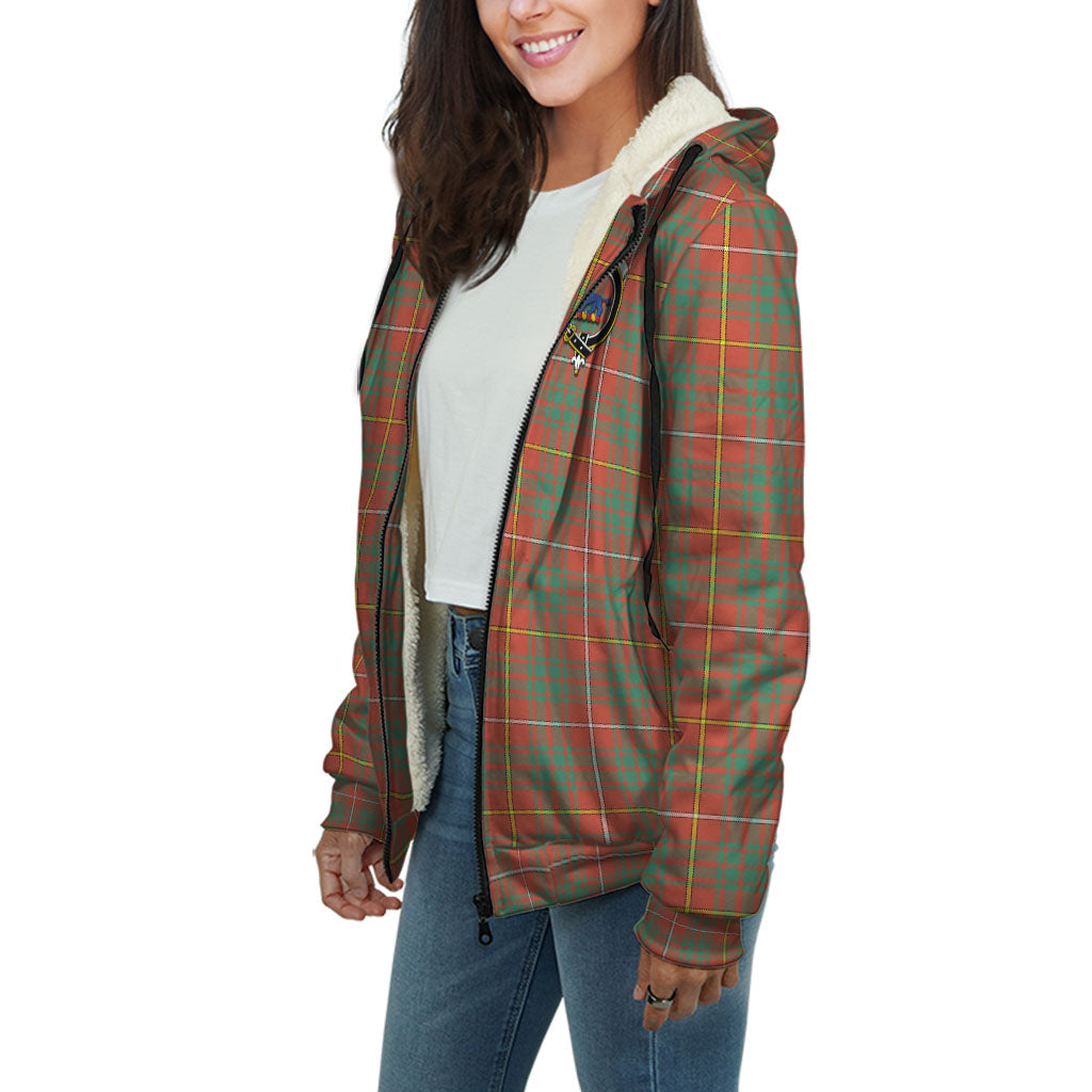 Bruce Ancient Tartan Sherpa Hoodie with Family Crest Unisex - Tartanvibesclothing