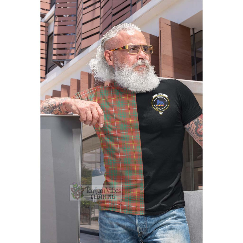 Tartan Vibes Clothing Bruce Ancient Tartan Cotton T-shirt with Family Crest and Half Of Me Style