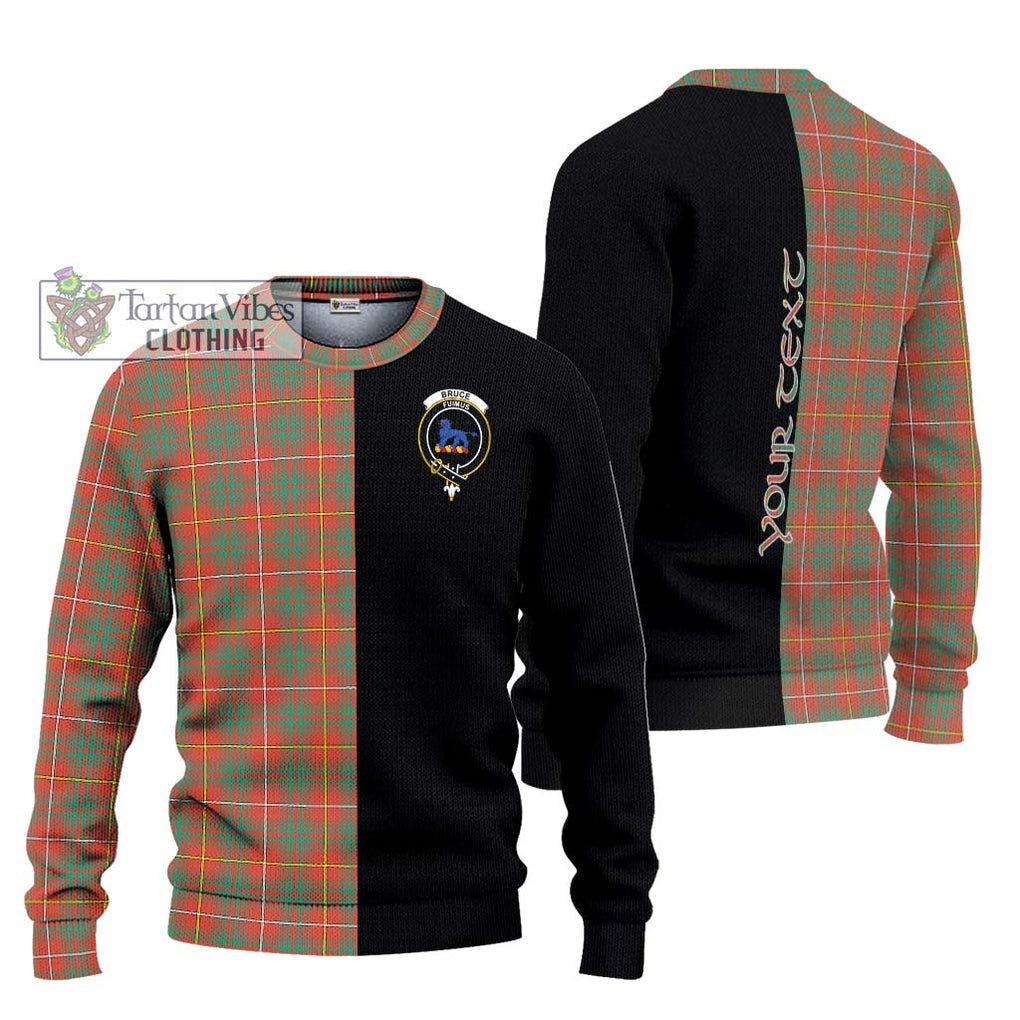 Bruce Ancient Tartan Knitted Sweater with Family Crest and Half Of Me Style Unisex - Tartanvibesclothing Shop