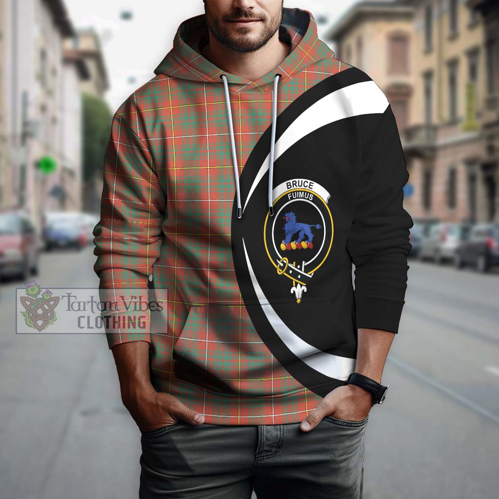 Tartan Vibes Clothing Bruce Ancient Tartan Hoodie with Family Crest Circle Style