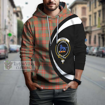 Bruce Ancient Tartan Hoodie with Family Crest Circle Style